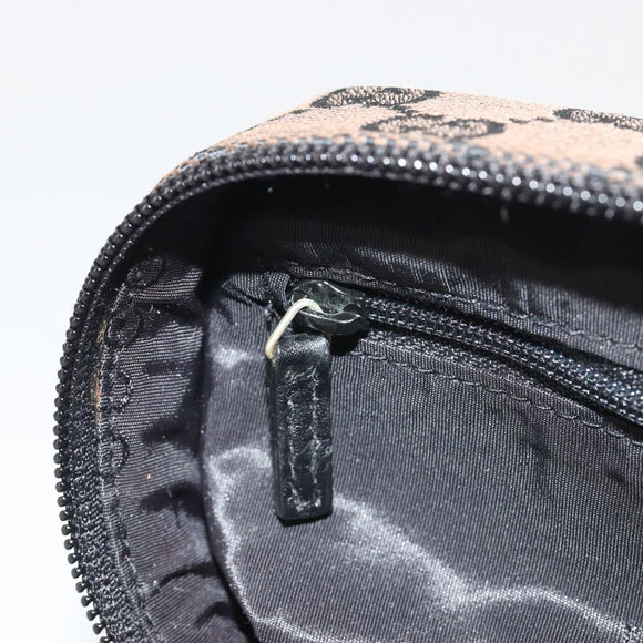 GUCCI GG Canvas Vanity Hand Bag Black Silver 039 1051 Auth 194389A