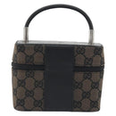 GUCCI GG Canvas Vanity Hand Bag Black Silver 039 1051 Auth 194389A-3
