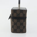 GUCCI GG Canvas Vanity Hand Bag Black Silver 039 1051 Auth 194389A-4