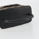 GUCCI GG Canvas Vanity Hand Bag Black Silver 039 1051 Auth 194389A-7