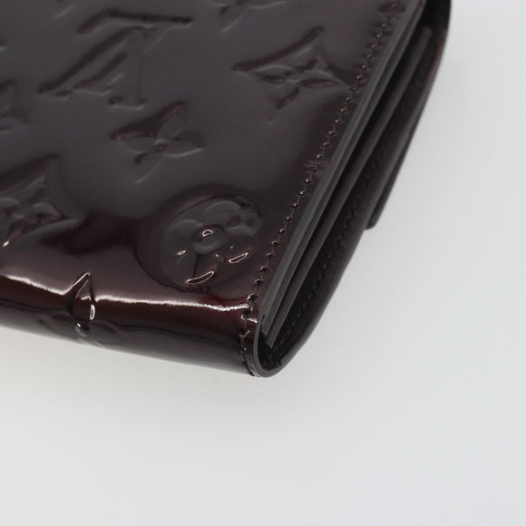 LOUIS VUITTON Monogram Vernis Portefeuille Sarah Long Wallet Rouge Favist M91521 LV Auth 194392A
