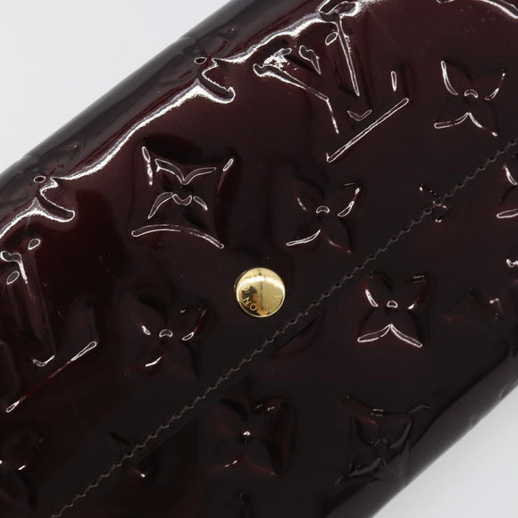 LOUIS VUITTON Monogram Vernis Portefeuille Sarah Long Wallet Rouge Favist M91521 LV Auth 194392A