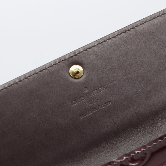 LOUIS VUITTON Monogram Vernis Portefeuille Sarah Long Wallet Rouge Favist M91521 LV Auth 194392A