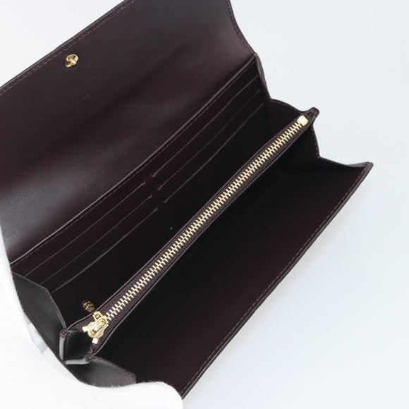LOUIS VUITTON Monogram Vernis Portefeuille Sarah Long Wallet Rouge Favist M91521 LV Auth 194392A