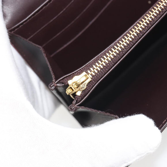 LOUIS VUITTON Monogram Vernis Portefeuille Sarah Long Wallet Rouge Favist M91521 LV Auth 194392A