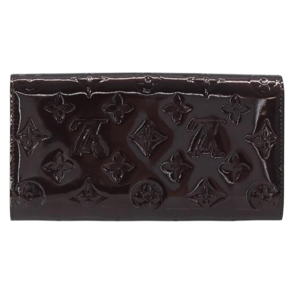 LOUIS VUITTON Monogram Vernis Portefeuille Sarah Long Wallet Rouge Favist M91521 LV Auth 194392A