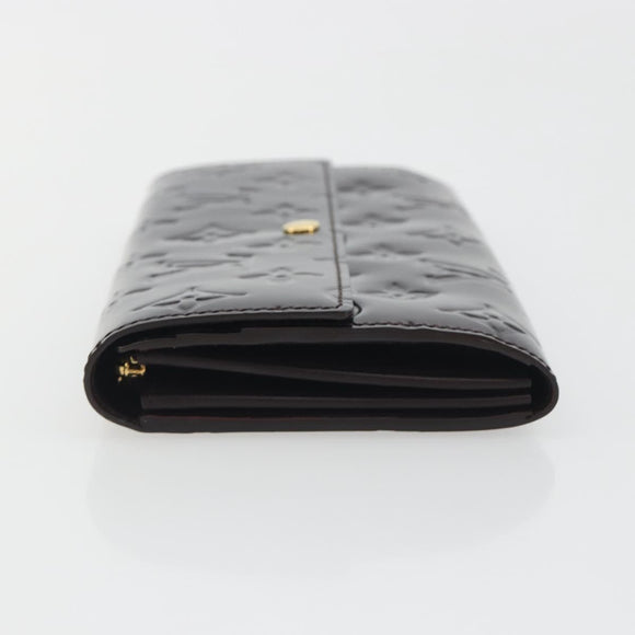LOUIS VUITTON Monogram Vernis Portefeuille Sarah Long Wallet Rouge Favist M91521 LV Auth 194392A