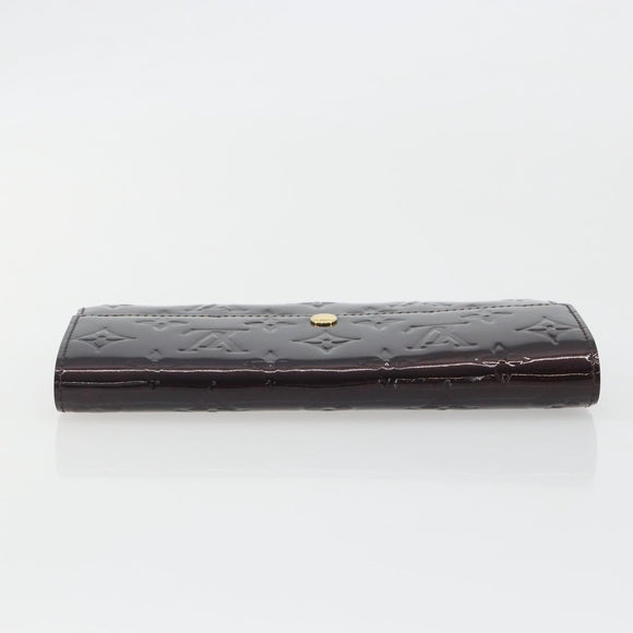 LOUIS VUITTON Monogram Vernis Portefeuille Sarah Long Wallet Rouge Favist M91521 LV Auth 194392A