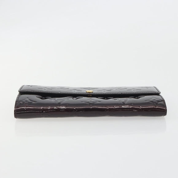LOUIS VUITTON Monogram Vernis Portefeuille Sarah Long Wallet Rouge Favist M91521 LV Auth 194392A