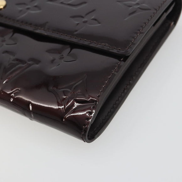 LOUIS VUITTON Monogram Vernis Portefeuille Sarah Long Wallet Rouge Favist M91521 LV Auth 194392A