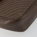 CELINE Shoulder Bag Leather Brown Gold Auth 194395A-11