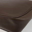 CELINE Shoulder Bag Leather Brown Gold Auth 194395A-12