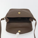 CELINE Shoulder Bag Leather Brown Gold Auth 194395A-15