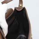 CELINE Shoulder Bag Leather Brown Gold Auth 194395A-18
