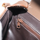 CELINE Shoulder Bag Leather Brown Gold Auth 194395A-20