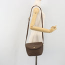 CELINE Shoulder Bag Leather Brown Gold Auth 194395A-23
