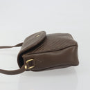 CELINE Shoulder Bag Leather Brown Gold Auth 194395A-5