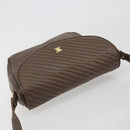 CELINE Shoulder Bag Leather Brown Gold Auth 194395A-6
