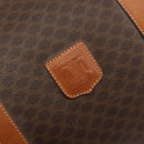 CELINE Macadam Canvas Boston Bag PVC Leather Brown Gold Auth 194398-16