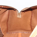 CELINE Macadam Canvas Boston Bag PVC Leather Brown Gold Auth 194398-19