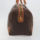 CELINE Macadam Canvas Boston Bag PVC Leather Brown Gold Auth 194398-5