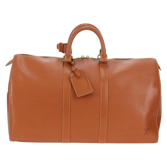 LOUIS VUITTON Epi Keepall 45 Boston Bag Brown M42978 LV Auth 194399SAV