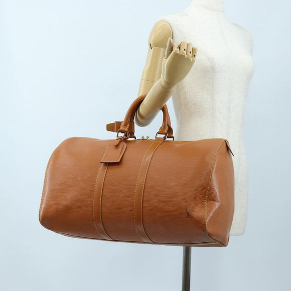 LOUIS VUITTON Epi Keepall 45 Boston Bag Brown M42978 LV Auth 194399SAV