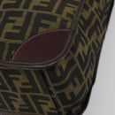 FENDI Zucca Canvas Hand Bag Brown Black Auth 194401-9