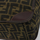 FENDI Zucca Canvas Hand Bag Brown Black Auth 194401-15