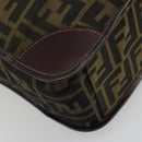 FENDI Zucca Canvas Hand Bag Brown Black Auth 194401-16