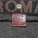 FENDI Zucca Canvas Hand Bag Brown Black Auth 194401-10