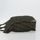 FENDI Zucca Canvas Hand Bag Brown Black Auth 194401-4
