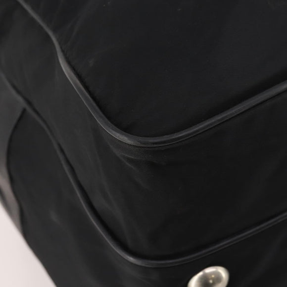 PRADA Boston Bag Nylon 2way Black Silver Auth 194402