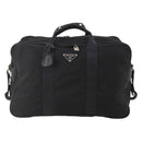 PRADA Boston Bag Nylon 2way Black Silver Auth 194402-13