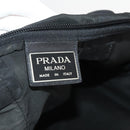 PRADA Boston Bag Nylon 2way Black Silver Auth 194402-26