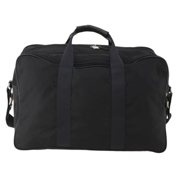 PRADA Boston Bag Nylon 2way Black Silver Auth 194402