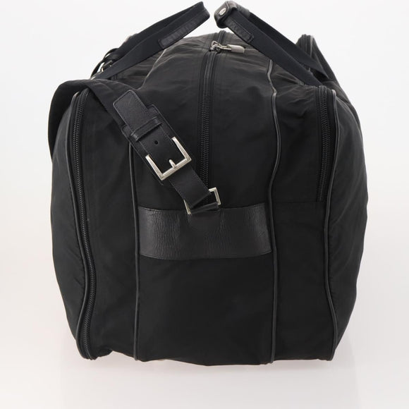 PRADA Boston Bag Nylon 2way Black Silver Auth 194402