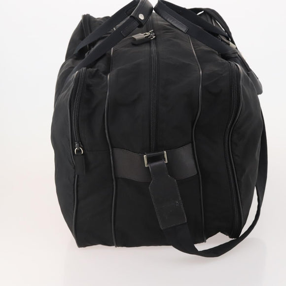 PRADA Boston Bag Nylon 2way Black Silver Auth 194402