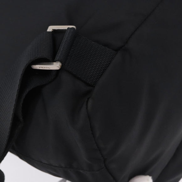 PRADA Backpack Nylon Black Silver Auth 194403