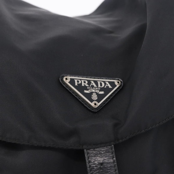 PRADA Backpack Nylon Black Silver Auth 194403