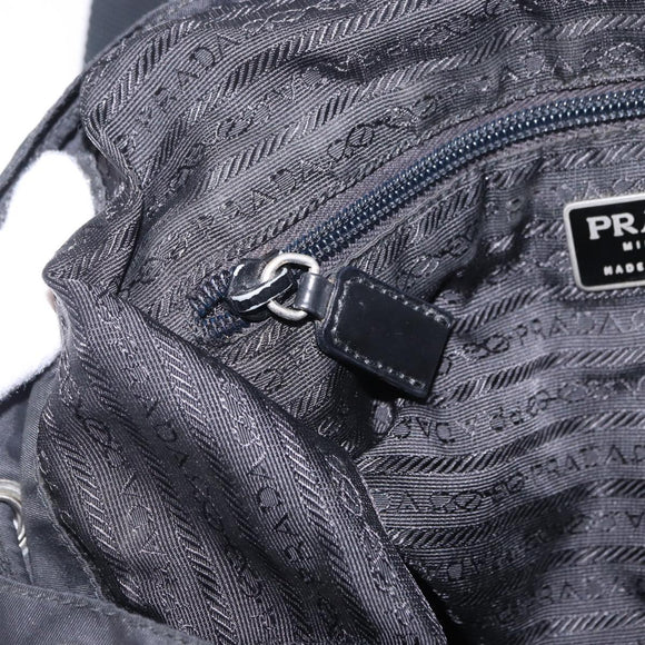PRADA Backpack Nylon Black Silver Auth 194403