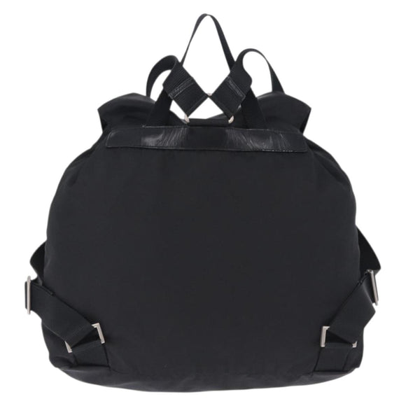 PRADA Backpack Nylon Black Silver Auth 194403