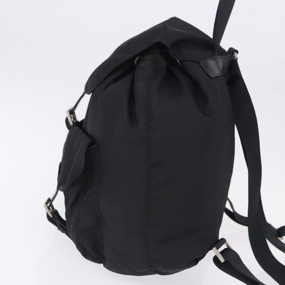 PRADA Backpack Nylon Black Silver Auth 194403
