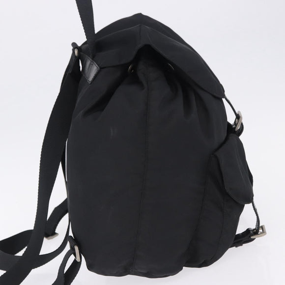 PRADA Backpack Nylon Black Silver Auth 194403