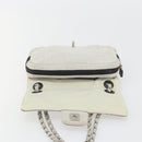 CHANEL Sports Line Choco Bar Chain Bag Cotton Gray Silver CC Auth 194404A-16