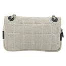CHANEL Sports Line Choco Bar Chain Bag Cotton Gray Silver CC Auth 194404A-3