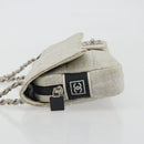CHANEL Sports Line Choco Bar Chain Bag Cotton Gray Silver CC Auth 194404A-5
