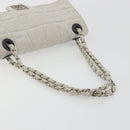 CHANEL Sports Line Choco Bar Chain Bag Cotton Gray Silver CC Auth 194404A-7