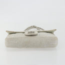 CHANEL Sports Line Choco Bar Chain Bag Cotton Gray Silver CC Auth 194404A-9