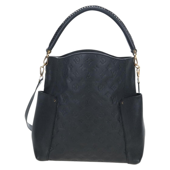 LOUIS VUITTON Monogram Empreinte Bagatelle Bag Black M50072 LV Auth 194405SAV